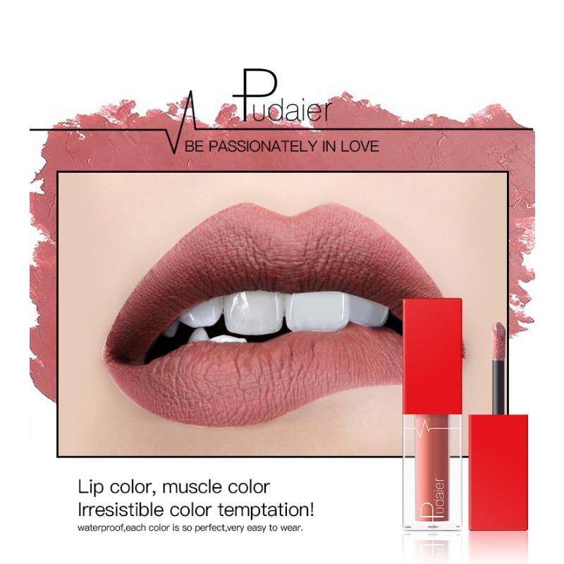 Pudaier 's New Non-stick Cup Lip Gloss Nude Matte Non-fading Lipstick Waterproof Lip Makeup