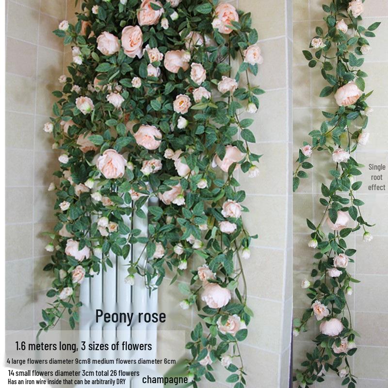 Artificial Rose Vine Hanging Decor for Walls and Ceilings