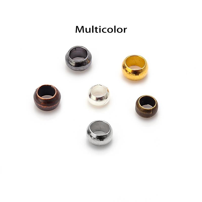 200pcs/Lot Copper Ball Crimp End Beads Positioning Beads Stopper Spacer Beads For Jewelry Making Findings DIY Bracelet Supplies