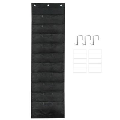 Wall Mounted File Organizer Hanging Folder Organizer With 10 Pockets Organizers With Blank Labels For Office Home Paper Document