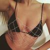 Mesh Body Chain Handmade Chest Chain Sexy Beach Bikini Bra Chain Harness Belt Body Accessories for Women and Girls