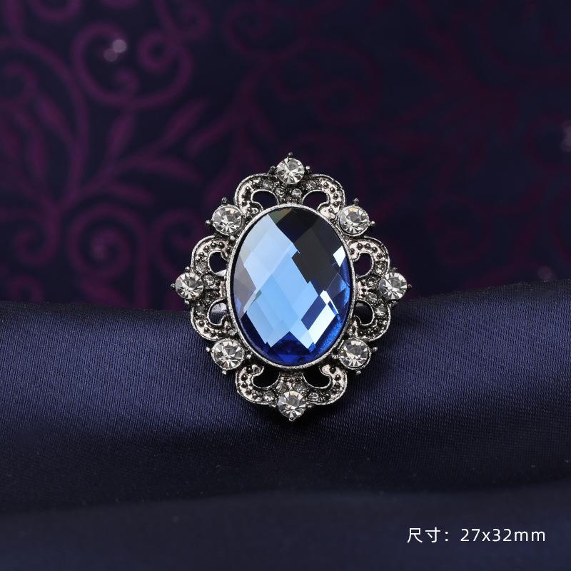 Pánský císařský kroužek na límec s kamínky Klip na kravatu Kroužek na kravatu Vintage rytířský kroužek na kravatu Spona na kravatu pro společenskou košili