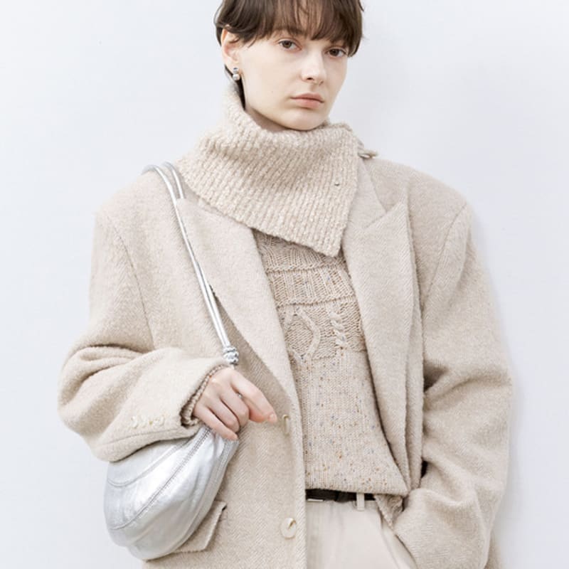 

tageechita TG_Button ribbed muffler LIGHT BEIGE_FREE