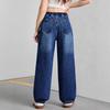 Girls' Fashionable Loose-fitting Wide-leg Denim Pants, Spring-autumn Children's Casual Straight-leg Denim Pants