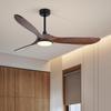52" LED Ceiling Fan with Light 3 Solid Wood Blades 6-Speed Variations, Remote Control - Ideal for Dining Areas and Living Rooms