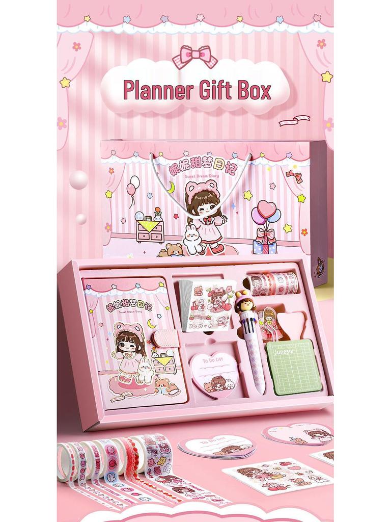 Children's Cute Journal & Planner Set with Stickers: Big Gift Box for Girls