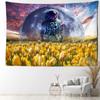 Flower Sea Scenery Astronaut Tapestry Wall Hanging Bohemian Natural Minimalist Art Bedroom Living Room Home Decor