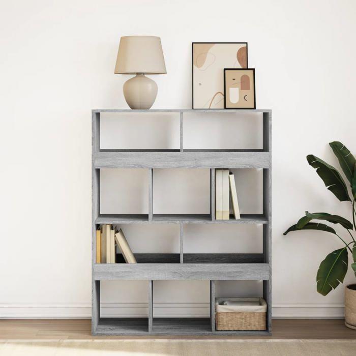 VidaXL Bookcase Sonoma Grey 100x33x125.5 Cm Engineered Wood 3309362