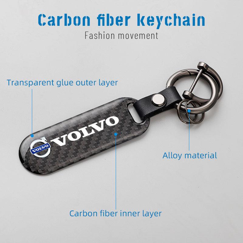 Auto Schlüsselanhänger Carbonfaser Auto Logo Schlüsselanhänger für Volvo XC90 V90 V60 XC60 V40 S80 S60 S90 C40 XC40 V70 XC70 C30 C70