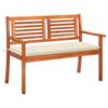 Day and Night - Day and Night 2-seater Garden Bench Solid Eucalyptus Wood and Cushion 120 Cm
