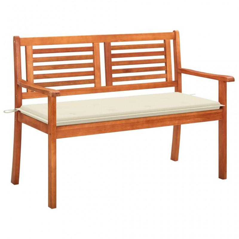 Day and Night - Day and Night 2-seater Garden Bench Solid Eucalyptus Wood and Cushion 120 Cm