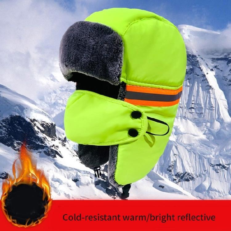 Visibility Reflective Safety Hat for Outdoor Activity Cold Weather Windproof Warm Winter Hat for Construction Workers