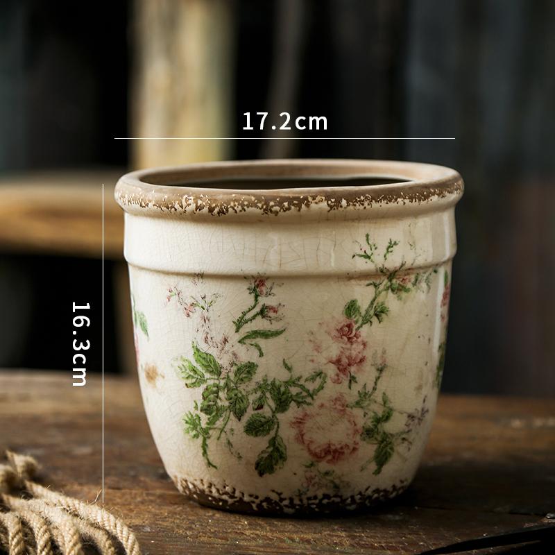 

Ваза керамическая ретро розовая роза цветочный горшок садовый цветок зеленое растение суккулент скандинавский гидропонный сосуд настольное украшение 1 шт.