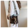 Women's Vintage Korean Wide Strap Bucket Messenger Bag CLE