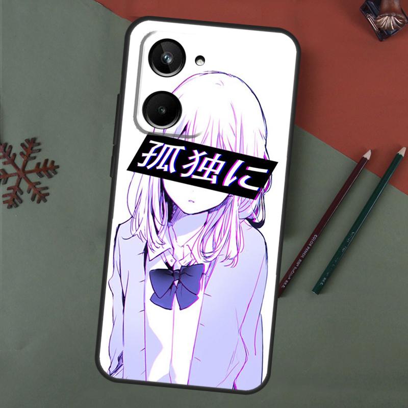 Sad Anime Aesthetic Senpai Case For Realme C67 C51 C75 C63 C61 C65 C55 C53 C35 C71 11 12 13 14 Pro Plus GT6 GT7 15 Pro