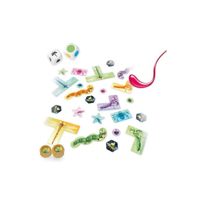 Denkspiel klebriges Chamäleon - iello - 8 Sprachen - 66 Chips - 2 Würfel - 1 Regelheft