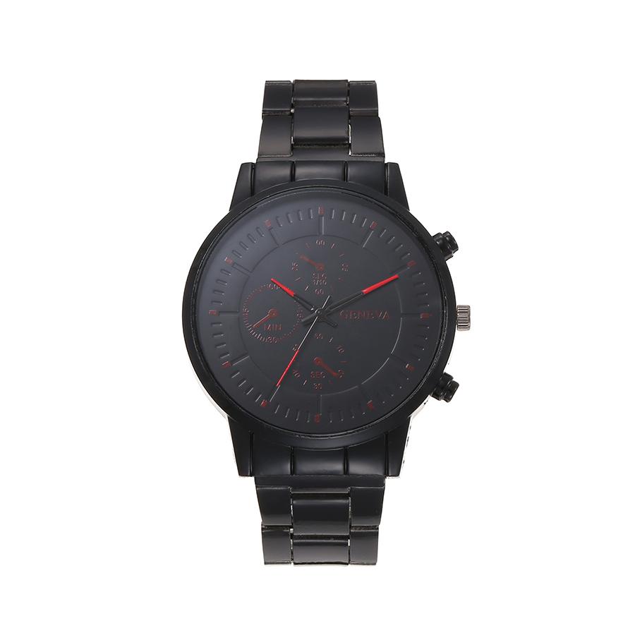 New trend fashion temperament high sense round plate rivet scale steel strap men's quartz watch student party