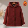 Women's Plus Size Lambswool Hooded Fleece Cardigan