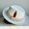 Men Classic Fedora Hat with Feather Decoration Top Hat Women Men Gentleman Hamburger Hat Vintage Hat Pork Pie Sombrero Hombre