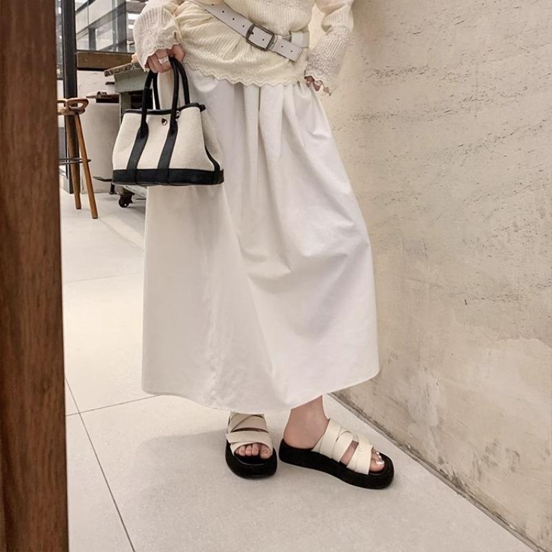 Wrap Around the Belt~ Square Head Thick Bottom Beach Vacation Casual Slippers Women's Sandals Outside Wear Summer