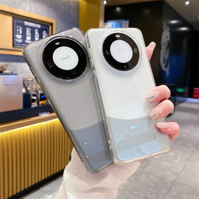 The Golden Transparent Glitter Powder Is Suitable for The Mate60pro Phone Case. The Apple Mate60 Is Fully Covered with Anti-drop Acrylic