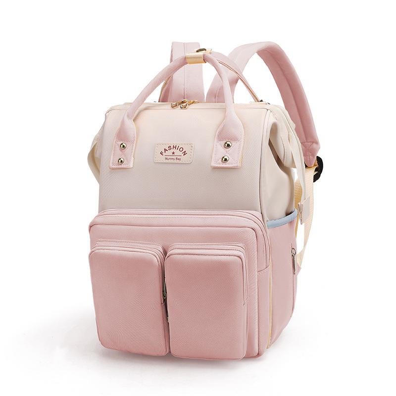 Mama's Multifunctional Backpack: Stylish Diaper Bag with Insulated Compartments & Changing Pad