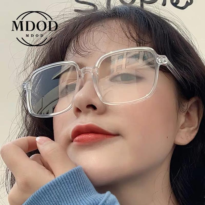 Square Oversized Black Eyeglasses Frame Brand Designer Anti Blue Blocking Computer Eyeglass Diopter Myopia Glasses -1.0 To -4.0