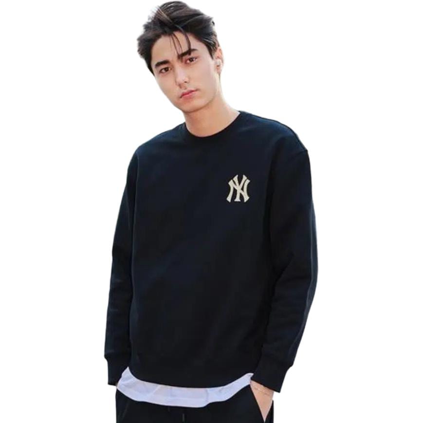 MLB Sweatshirts Unisex Black Crew Neck Moderate Regular 3AMTB1034-50BKS