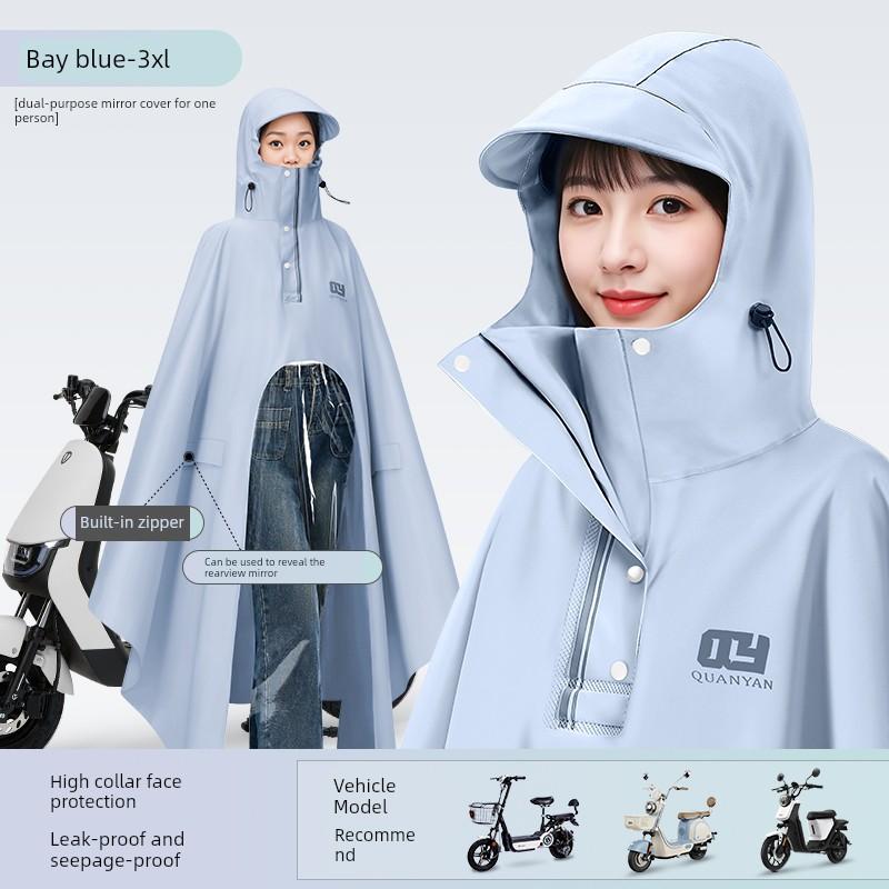 Impermeabile per Scooter Elettrico da Donna, Monoposto, Lungo, Integrale, Antitempesta, Extra Large e Spesso, Poncho Impermeabile per Guidare