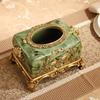 Home Decor Tissue Boxes Exquisite Hotel Carved Rectangular Car Resin Box Holder Office Decoration Desktop Napkin