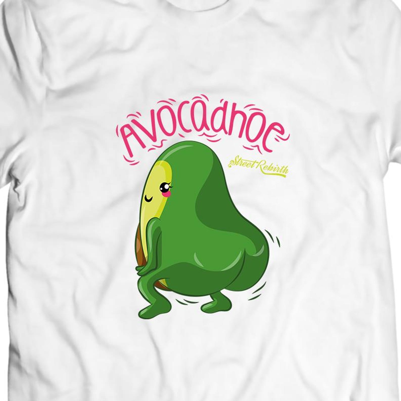 Funny Avocado Twerking T-Shirt, Big Booty Meme Tee, Vegan Lover Top 4XL