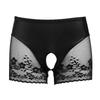 Sexy High-Waisted Lace Crotchless Panties for Women, No-Removal Ultra-Thin Plus Size Couple's Temptation Seamless Briefs