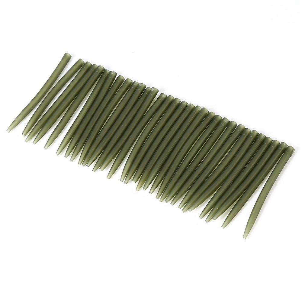 

100PCS Rubber Fishing Tackle Sleeves Length 53mm 4mm ID Fishing Anti‑Tangle Sleeves Lightweight 2mm OD Anti Rigs Sleeve зелений