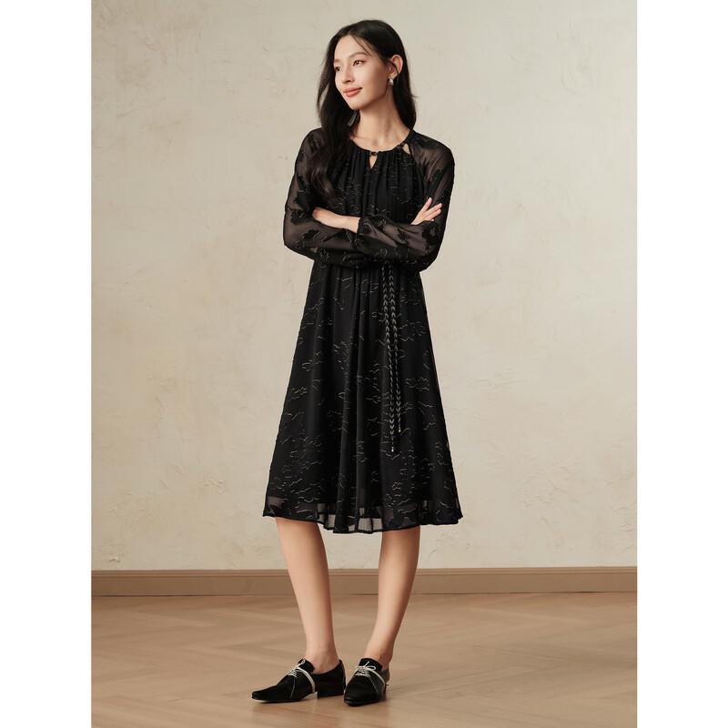 JUZI ANNACAU French Elegant Bright Silk Floral Midi Dress