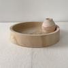 Wooden Round Storage Tray Multi-purpose Fruit Treats Candies Desserts Appetizer Snacks Serving Tray Farmhouse Rustic Decorative Bowl Kitchen Supplies