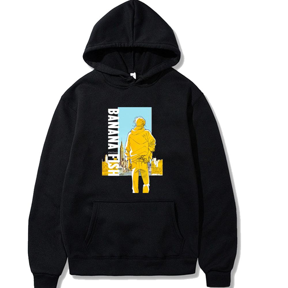 Banana Fish Autunm Winter Printed Men Hoodie Brand Hoody Y2K Clothes Vintage Fashion Casual Unisex Long Sleeve Pullovers