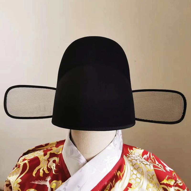 

Ming Dynasty Black Gauze Winged Crown & Hanfu Flying Fish Robe Set: Brocade Guard Round-Neck Robe with Groom s and Emperor s Hats for Men & Women. Adult Large (60cm+)