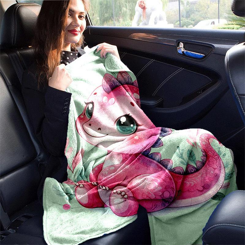 1pc Dinosaur Printing Lightweight Flannel Blanket, Comfortable and Warm Blanket, for Camping Sofa Bed and Couch Office, Gift