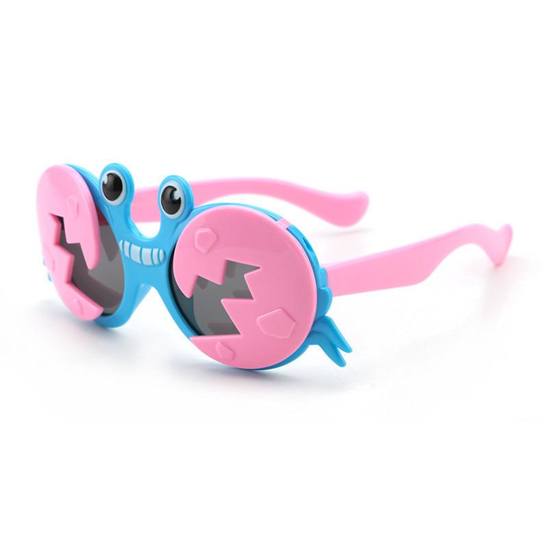 

Childrens Cartoon Crab Polarized Sunglasses Full Frame Design Protection Uv красный