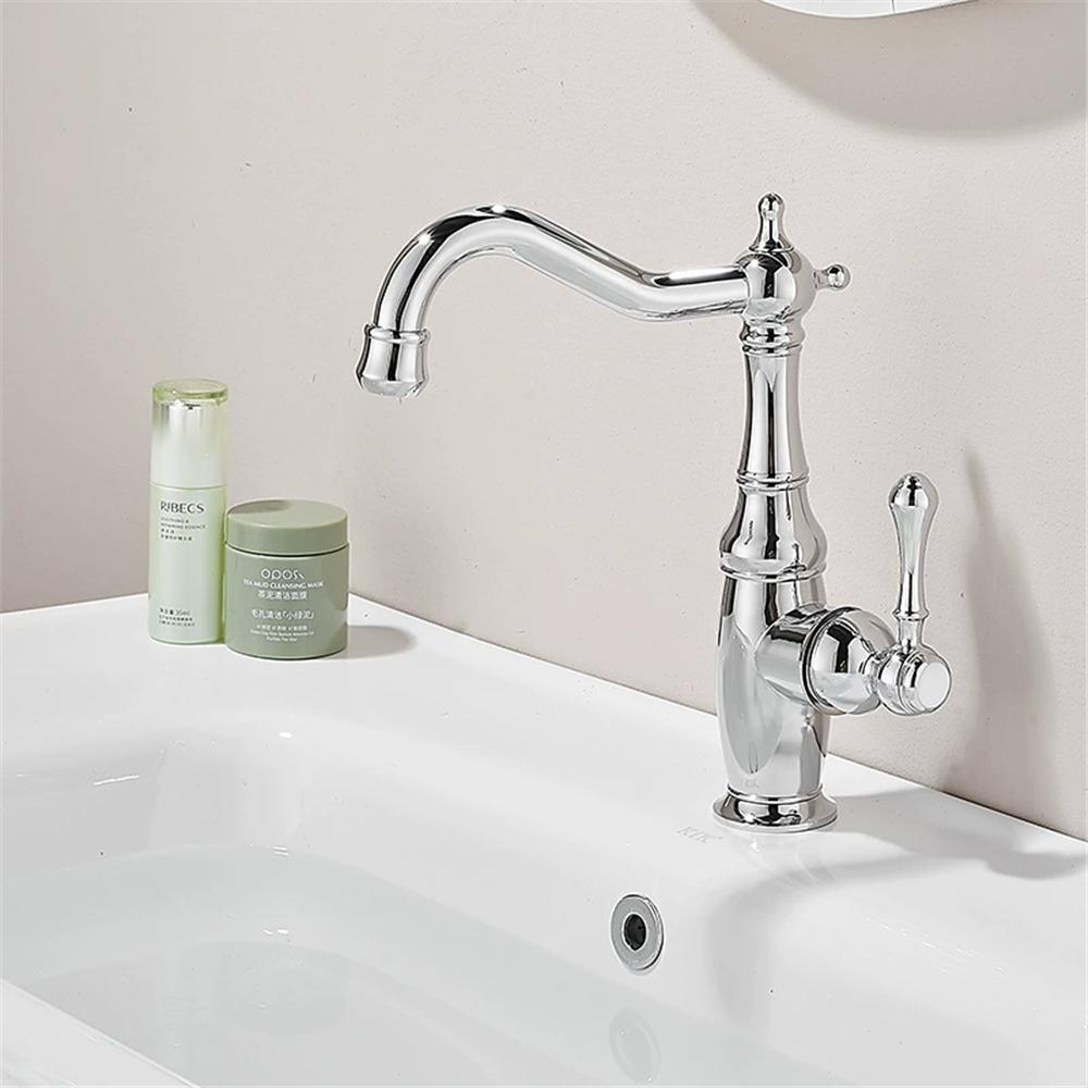 Tuqiu Gold Tall Torneiras Bathroom Faucet Basin Faucet Sink Faucet Single Handle Hole Faucet Basin Taps Hot Cold Mixer Tap Crane