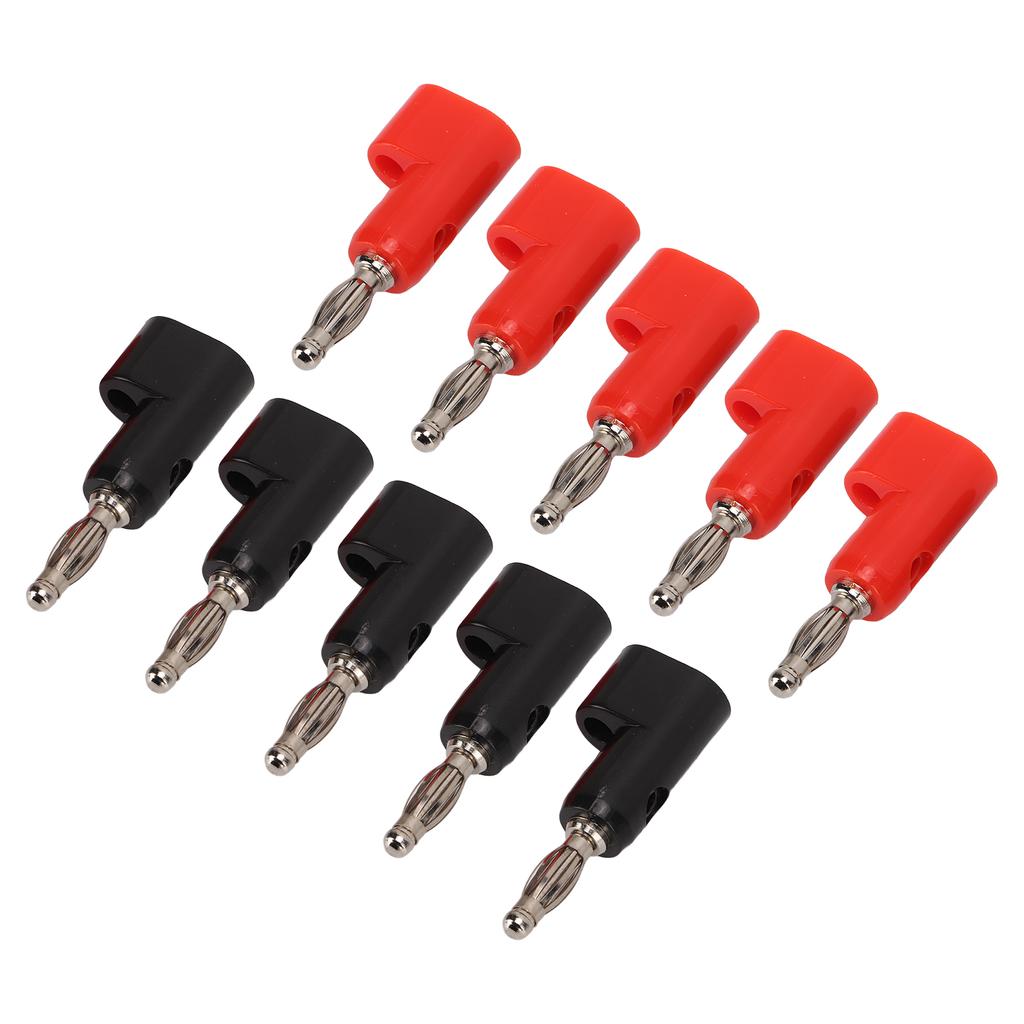 5 Set Solderless Banana Plug Stackable Jack Connector Probe Adapter J.10026 4mm Black Red