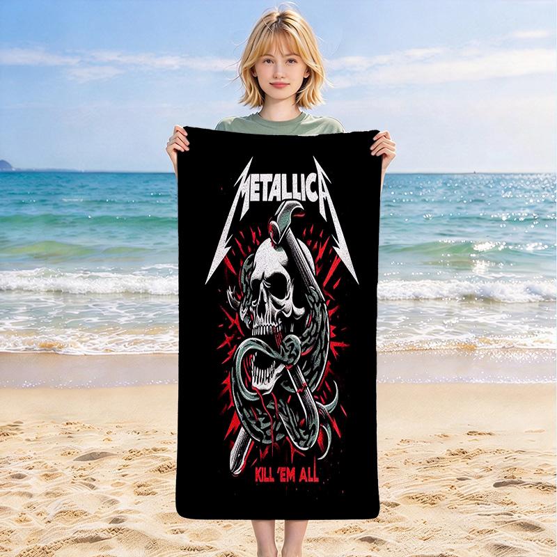 Metallica Album Artwork Schnelltrocknendes, hochsaugfähiges Strandtuch, geeignet für Strand, Pool, Fitnessstudio und Reisen. Sport-Schweißtuch Praktisch und langlebig