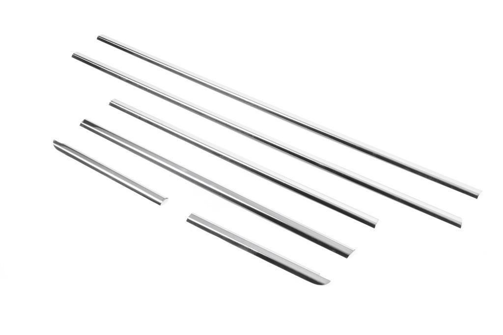 External Edging of Glasses (6 Pcs, Stainless Steel) OmsaLine - Italian Stainless Steel for Hyundai Getz