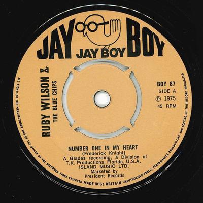 7inch Record RUBY WILSON & THE BLUE CHIPS - Number One In My Heart BOY87 Jay Boy 1975 UK Soul/Funk Used