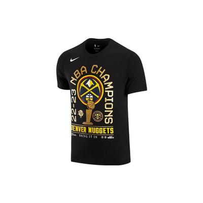 X NBA Denver Nuggets Badge Stampa Lettere T-shirt Girocollo Manica Corta Uomo Top Nera HF1913-010