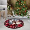 Teppich mit Weihnachtsmotiv Weihnachtsmann und Schneeflocke Rund Weich Wohnzimmerbodenmatte Gut Wohnzimmer Arbeitszimmer Spielzimmer Zimmer