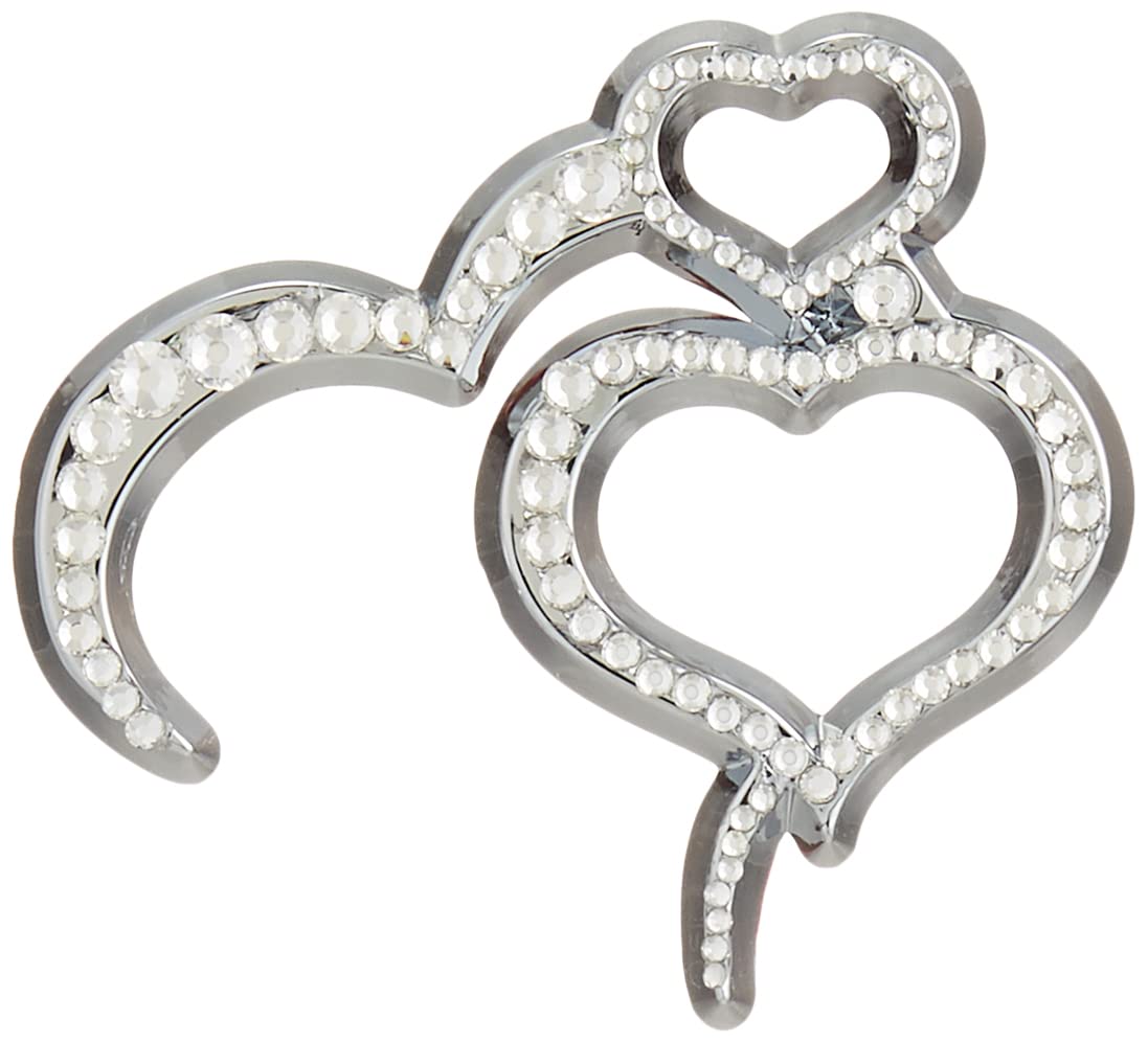 AWESOME Deco Emblem Charm Emblem Double Heart ASCM-006d - серебряный