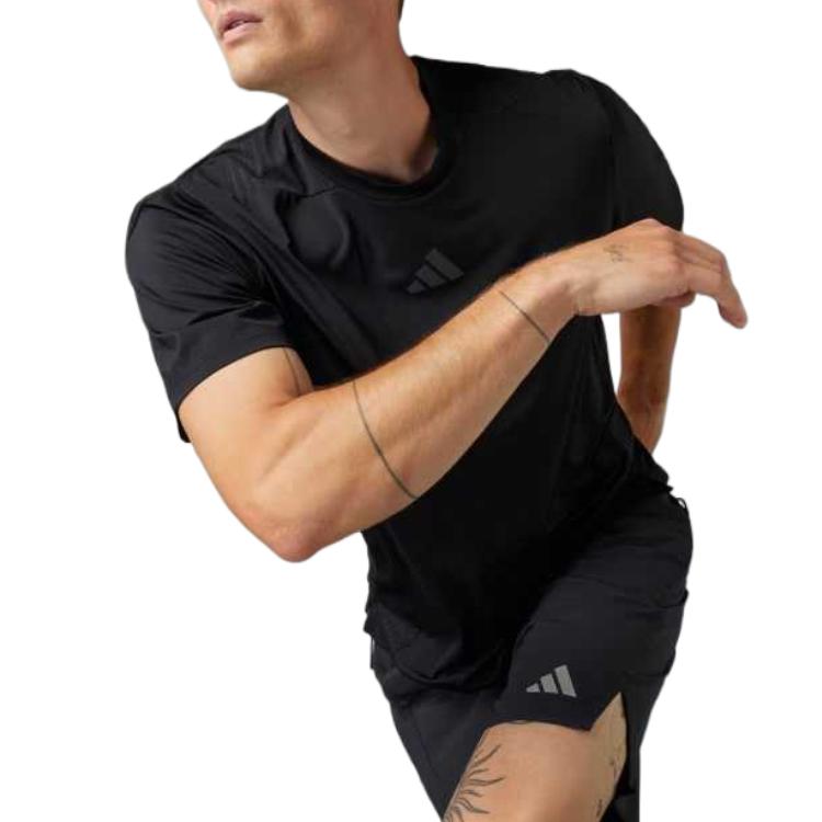 Adidas T Shirts Men's Black Crew Neck Thin Straight Fit JI8181