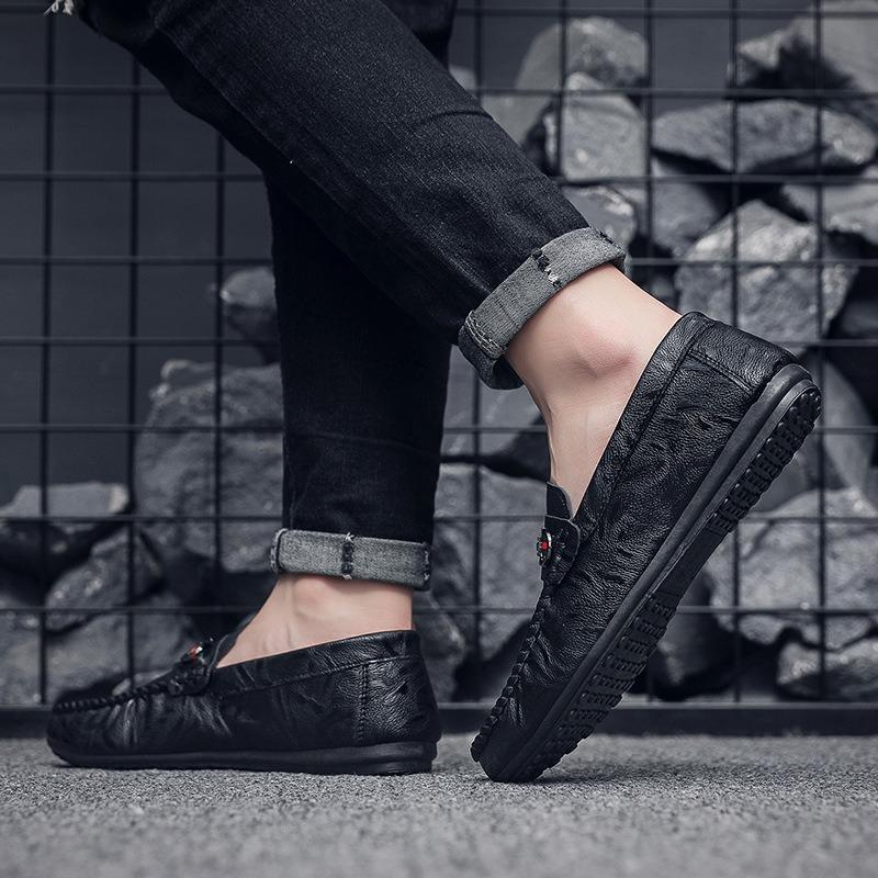 New spring casual shoes men's Doudou shoes men's driving lazy shoes leather shoes