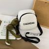 Canvas Small Circle Bag With Zipper Closure For Casual Daily Use Womens Fashion